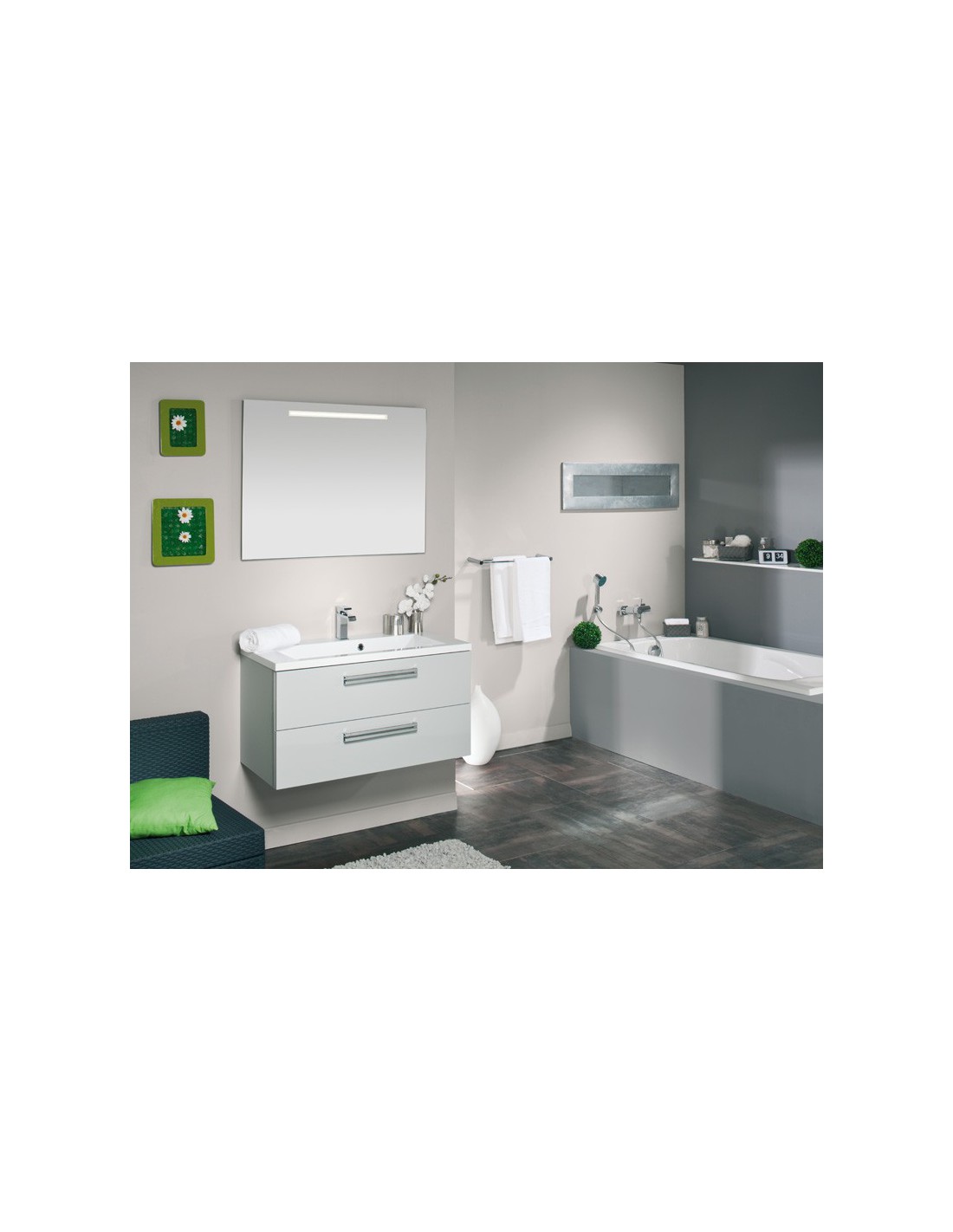 Meuble Sous Vasque Seducta 90 Cm 2 Tiroirs Alterna