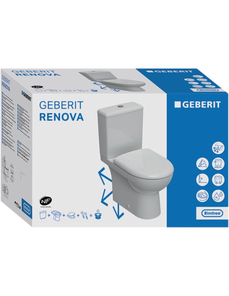 Cuvette WC suspendue Renova Geberit - Semi-caréné - Blanc