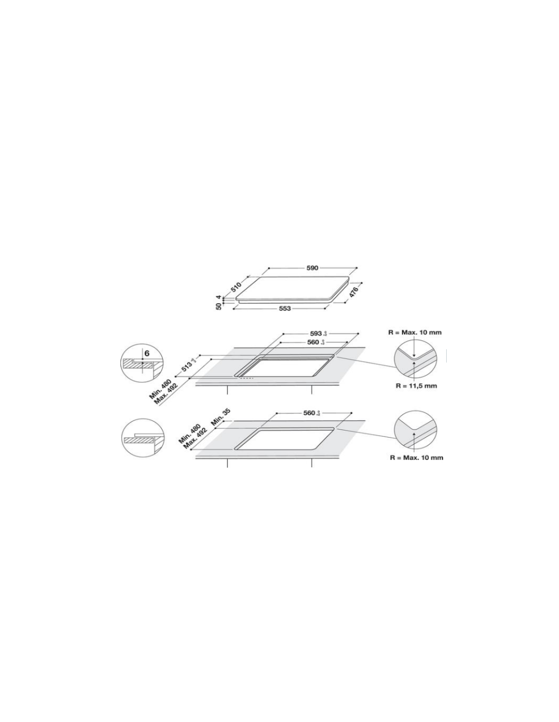 Plaque Induction Indesit IS33Q60NE - 3 Feux - 60 Cm - Minuteur Et Fonction Push&Go