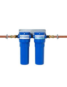 Pilodiphos PAP station duplex de filtration prête à poser avec bypass anti-impureté, anti-tartre et anti-corrosion BWT